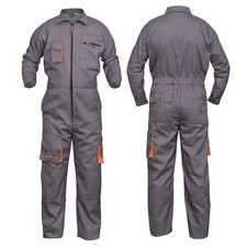 Grey Men's Overalls Boiler Suit Coveralls Mechanics Boilersuit