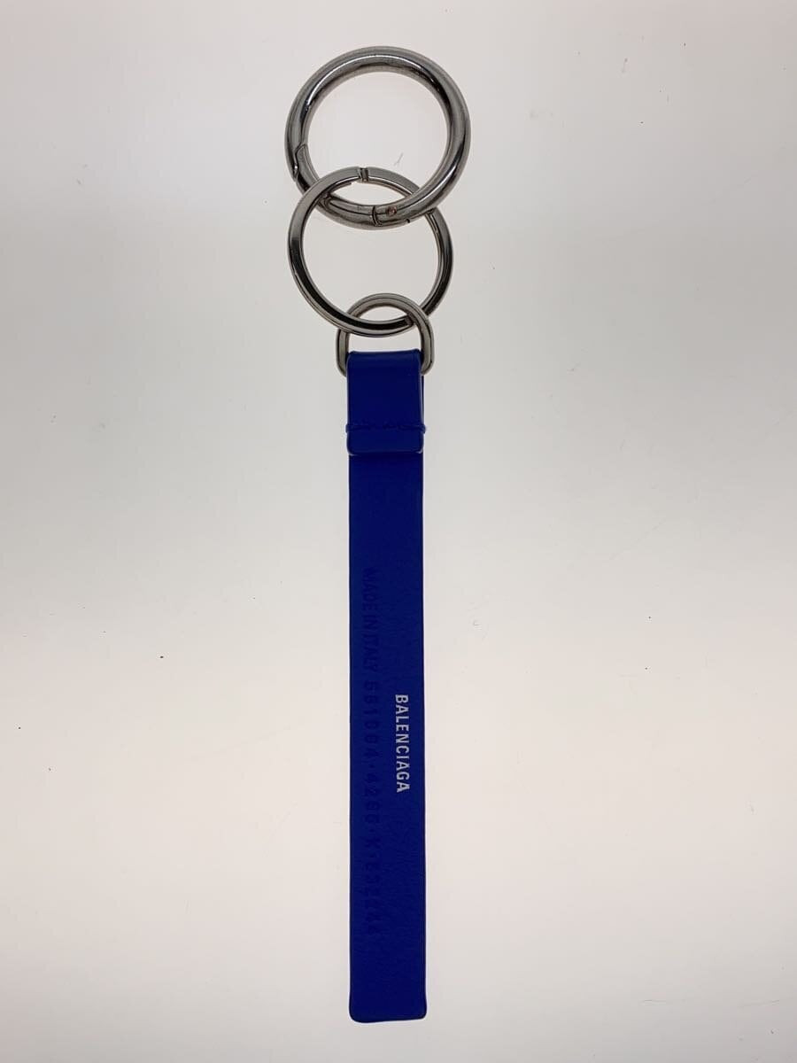 BALENCIAGA EVERYDAY KEYRING key ring leather BLU men 551984 | eBay