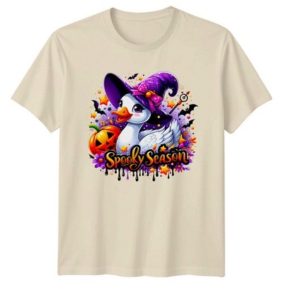 Spooky Season Duck Halloween Hexenhut Unisex Grafik Tee Herren Damen T-Shirt