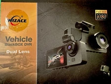 WIZACE Dual Lens Vehicle Black DVR Full HD 1080 Dash Cam -opened -never used
