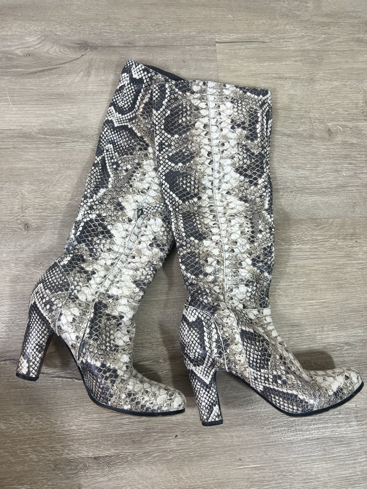 Sam Edelman Snakeskin Python Print Knee High Boot… - image 1