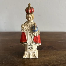 Vtg Artmark Handpainted Infant Of Prague Ceramic Statue 4 1/4” Japan