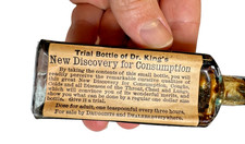 Antique Dr King’s New Discovery Trial Bottle 1885 Sealed Label Chicago Illinois