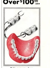 VTG Retro Ad Kleenite Artificial Teeth Cleaner Solution Fasteeth Fastener