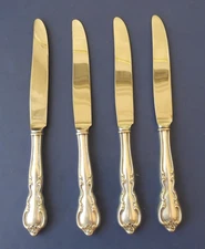 4 Easterling Sterling Silver Handled American Classic Modern Blade Dinner Knives