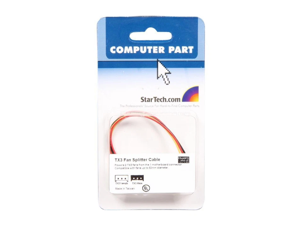 StarTech.com TX3SPLITTER 6.1 in. TX3 Fan Power Splitter Cable Female to Male - Image 3 of 3