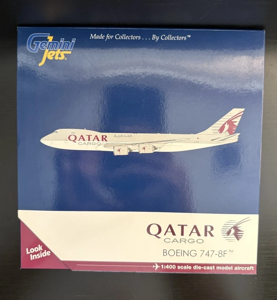 Modelo diecast GeminiJets 1:400 Qatar Cargo Boeing 747-8F GJQTR1720 A7-BGB escala Foto 4 de 4