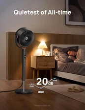 Fan for Bedroom, 120° Oscillating Standing Fan, DC Motor, Quiet Pedestal Fans...