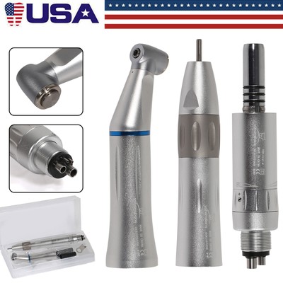 Dental Slow Speed Handpiece Inner Water Contra Angle Straight Cone Air Motor 4-H