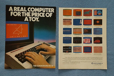 Vintage 1982 Commodore VIC 20 PC computer & games Print Ad