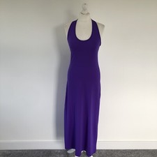 Topshop Purple Dress 90s Y2K Haltner Neck Size UK 12 Sleeveless Vintage Pullover