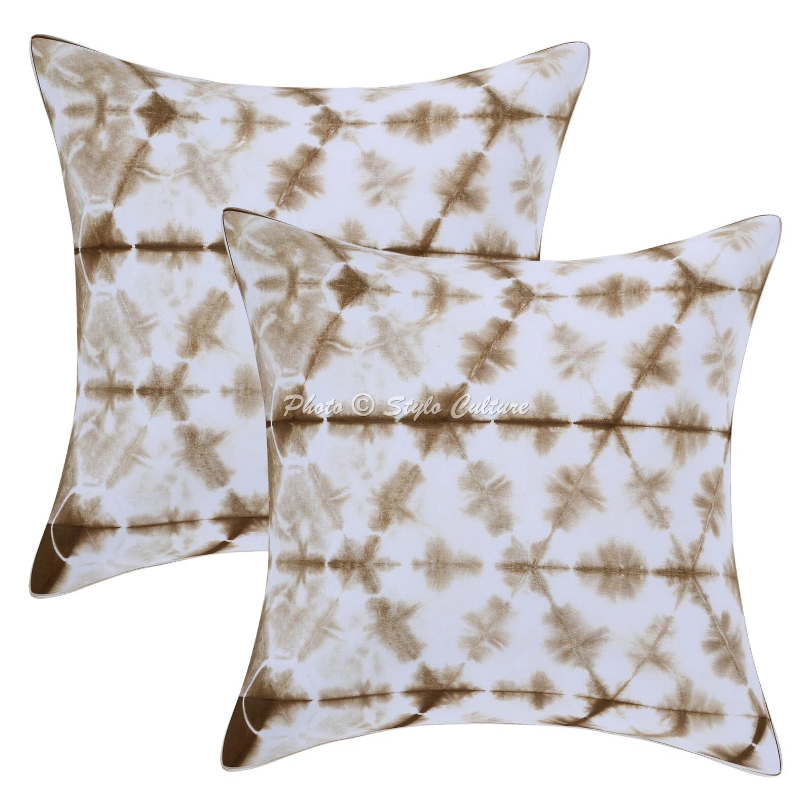Ethnic Cushion Cover Tie Dye Boho Shibori 24 x 24 in Hippie Sofa Car Pillow Case