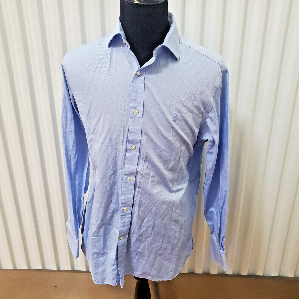 light blue ralph lauren dress shirt POLO Ralph Lauren Light Blue Solid Custom Fit Dress Shirt Size 17 43