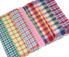 12/24 Pack Ladies Womens Hankies Handkerchiefs Soft Cotton Printed Checks Mixed