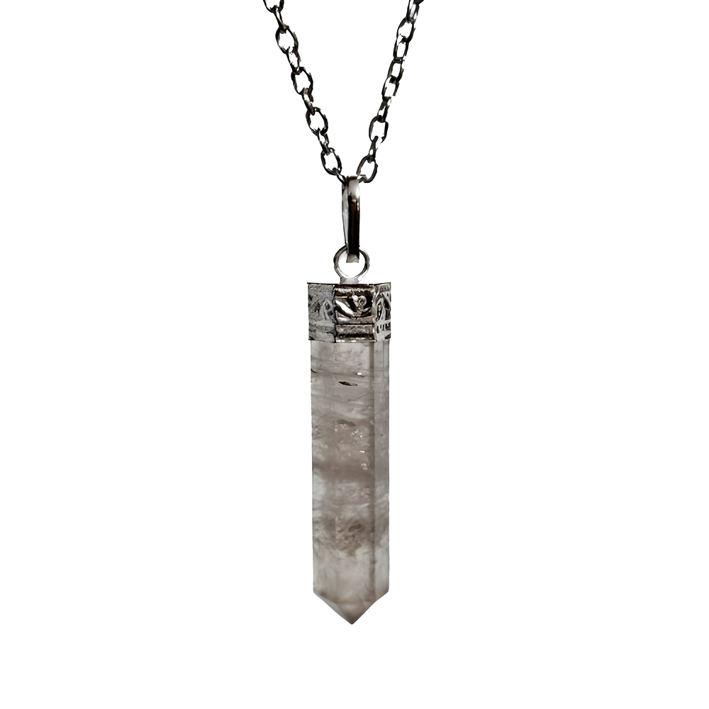 Smoky Quartz Necklace Pendant Real Gemstone Crystal 18"" Chain Jewellery