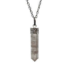 Smoky Quartz Necklace Pendant Real Gemstone Crystal 18" Chain Jewellery