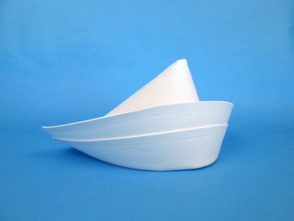 NURSE CAP PEAKED CROWN DOUBLE CUFF COSTUME HAT SMALL PETITE CHILD WHITE COTTON - Image 3 of 4