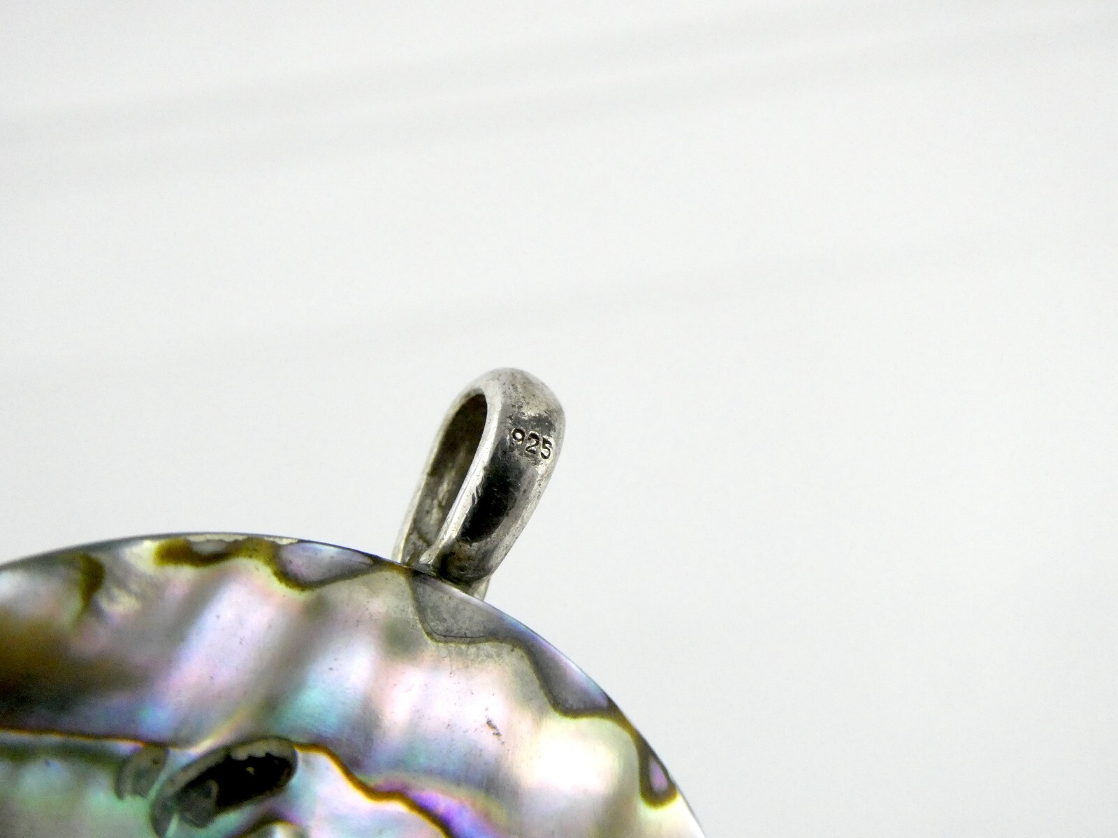 Sterling Silver Bamboo Theme Abalone Shell Pendan… - image 10