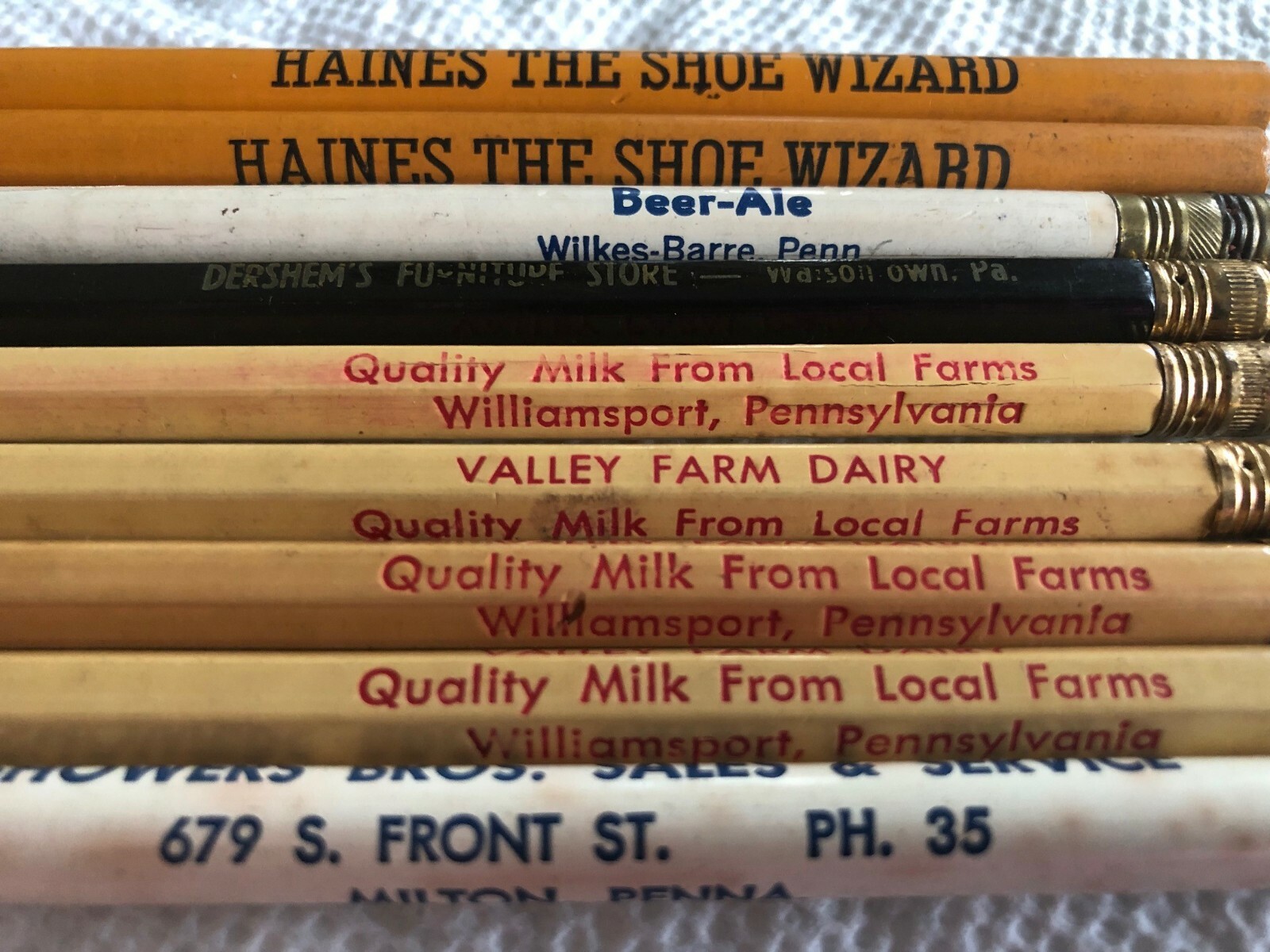Vintage lot of 9 unused pencils from Pennsylvania businesses eBay
