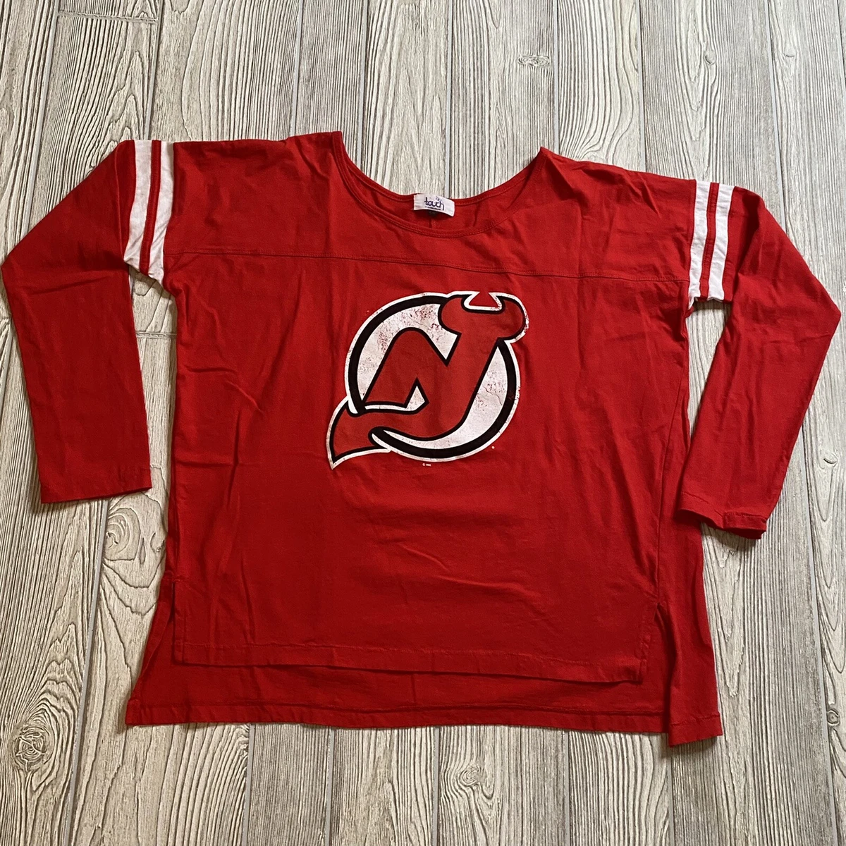 Touch by Alyssa Milano New Jersey Devils LS Logo Tee Womens L Red