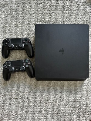 Sony PlayStation 4 Slim Console W/ 2 Controllers & Cords 