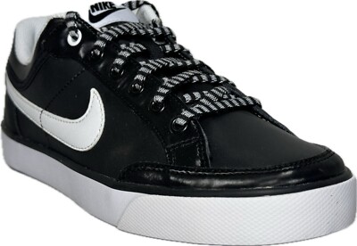 NIKE CAPRI LTR(GS) BLACK/WHITE LEATHER SHOES, 579951-009