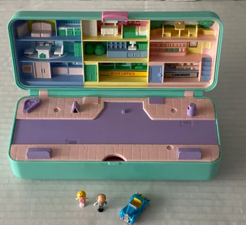 Bluebird Polly Pocket 1989 High Street Trinket Box Compact Car Figures Vintage