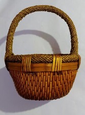 Round Basket With Handle And Rim as shown - 10 in Dia - basket height 5 1/2 in