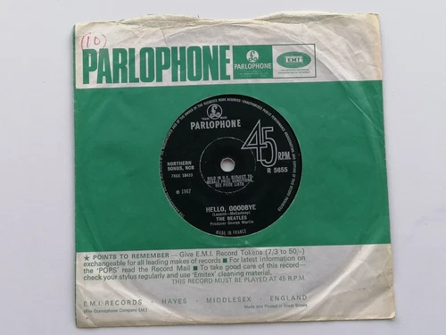 THE BEATLES ORIG 1967 U.K. 45  HELLO GOODBYE   MADE IN FRANCE EXPORT