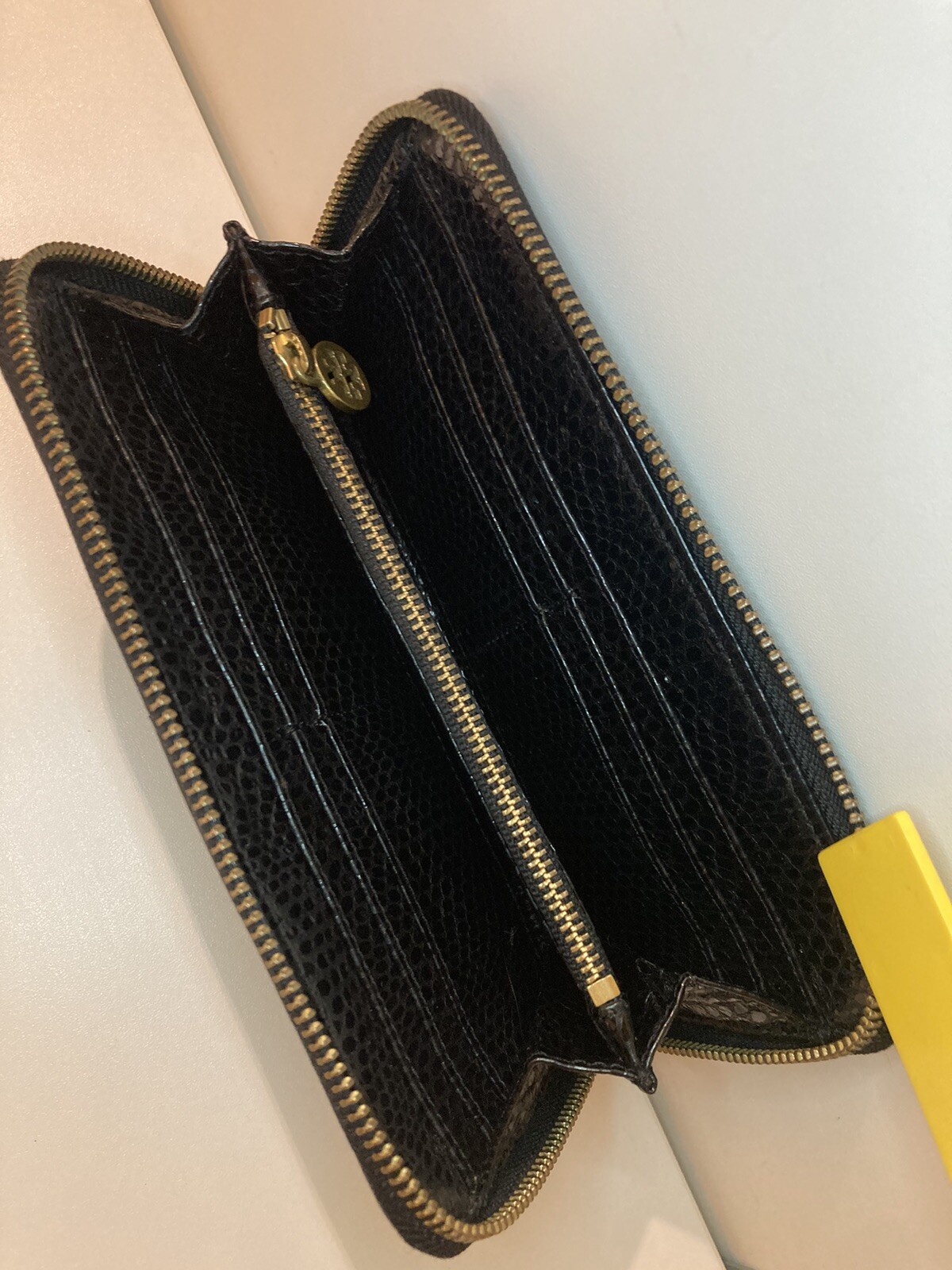 Tory Burch Black Python Embossed Ziparound Contin… - image 10