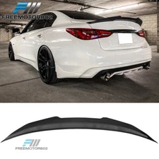Fit 14-24 Infiniti Q50 PSM Style Gloss Black Highkick Duckbill Trunk Spoiler