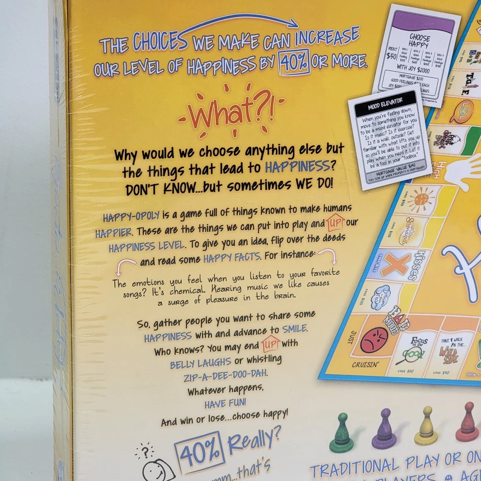 Happy-Opoly 棋盘游戏 大富翁 游戏 玩幸福的想法 全新 — 第 3/4 张图片