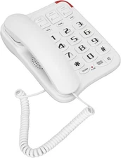 White  TCF2300 Large Clear Button Desk Telephone Single Line Corded Phone