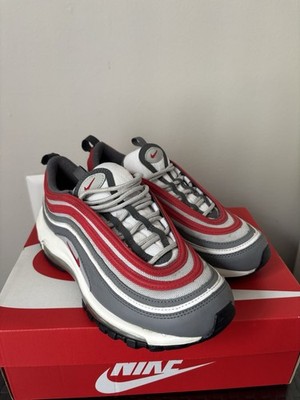 Nike Air Max 97 (GS) Unisex Kids Low Top Sneaker Gray/Red/White 5.5Y