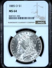 1885-O Morgan Silver Dollar MS64 NGC 🔥 Lustrous $1 💎 LOT 622