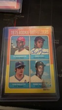 1975 Rookie Outfielders Rookie Baseball Card Autographed by Fred Lynn
