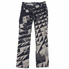 Issey Miyake A-POC Inside Navy Geometric Jacquard Denim Pants Cotton 97 