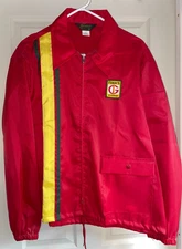 Vintage sz Large Swingster Funks G Hybrid Red Windbreaker Racing Stripe Jacket