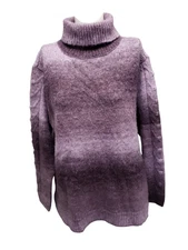 SIMPLY VERA WANG Women's Turtleneck Sweater Large Purple