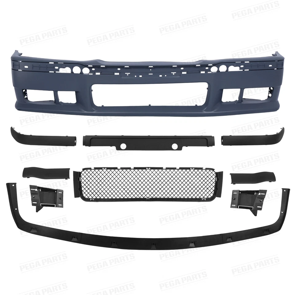 For 92-99 BMW E36 3 Series M3 Style Replacement Front Bumper Body Kit w/ Grille Foto 2 de 4
