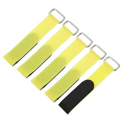 5Pcs Battery Tie Down Straps 0.8x6'' Yellow Nylon Hold Down Hook Loop Straps