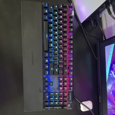 SteelSeries RGB Illuminated Gaming Keyboard w/ Wrist Rest, Black English QWERTY