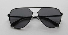 Quay Australia HOLD PLEASE Black/Smoke Aviator Sunglasses 61-14-145 NEW CASE