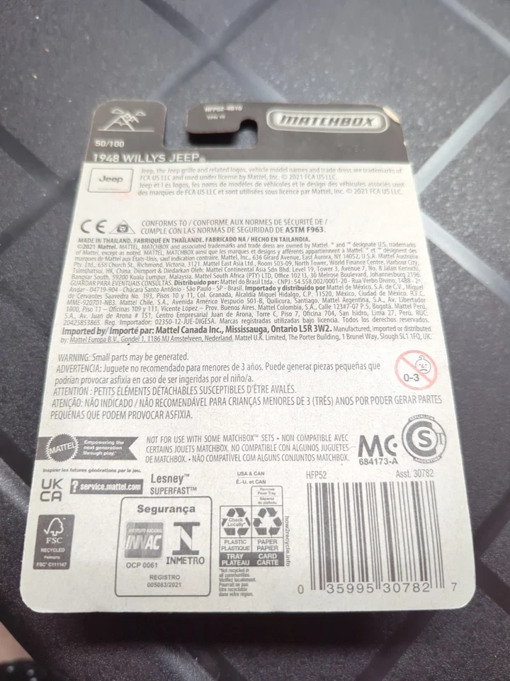 Matchbox 1948 Willys Jeep Metal Diecast Car Model Toy 1/64 Red 50/100 - Image 2 of 2