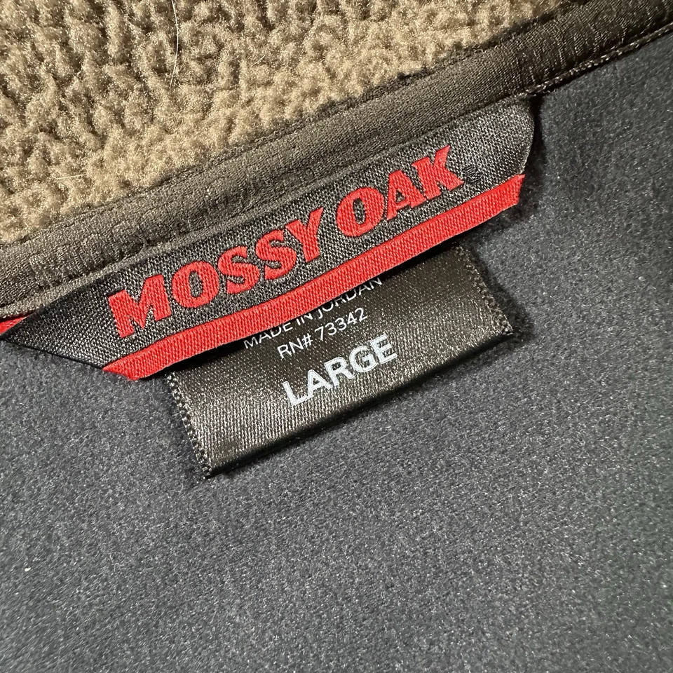 Mossy Oak Sherpa Camp Hombres Chaleco Sherpa Forrado Chaleco Bolsillos con Cremallera Grande Gris Foto 3 de 4