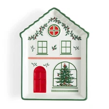 Spode Christmas Village Green Tidbit Plate - Dolomite Festive Holiday Serveware