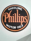 Vintage 30" Diameter Phillips "Porcelain Gasoline & Motor Oil Sign"