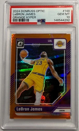 2024 DONRUSS OPTIC LEBRON JAMES / 299 ORANGE HYPER CARD 148 PSA 10