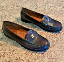 G.H. Bass  Co. Wayfarer Burgundy Brown Leather Penny Loafers Women  s Size 8M