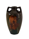 Antique Louwelsa Weller Pottery Jug Vase Iris Floral Brown Floral 7"